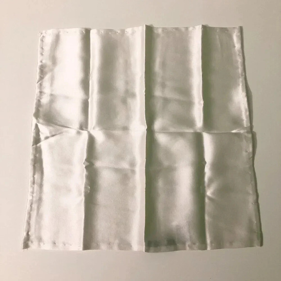 DIon White Silk Pocket Square Made  in Canada - Picture 14 of 14